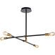 Val 4 Light 36.75 inch Black / Brass Chandelier Ceiling Light